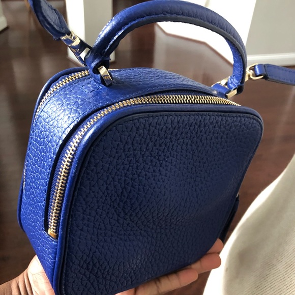 Kate Spade Bright Indigo Pebbled Leather Box Crossbody - Picture 14 of 14